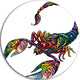 Cheerful Scorpion, Animal Digital Art Disc Metal Wall Art, 11"