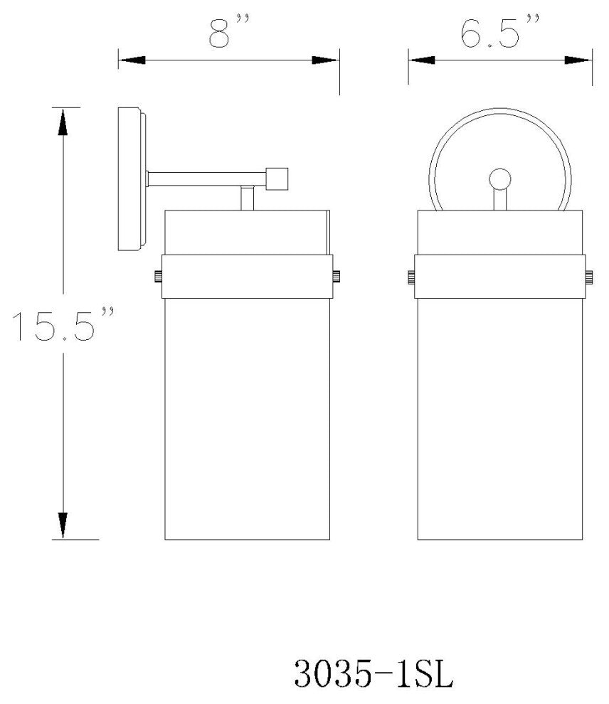 Zlite 3035-1SL-RB 1-Light Wall Sconce, Clear