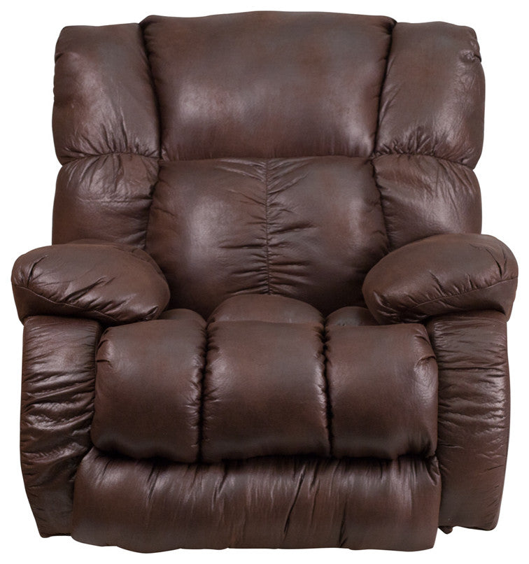 Contemporary Breathable Comfort Padre Espresso Fabric Rocker Recliner