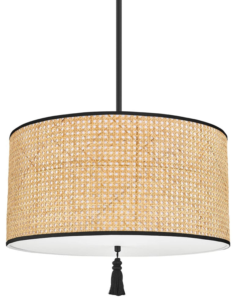 Dolores Three Light Pendant, Soft Black