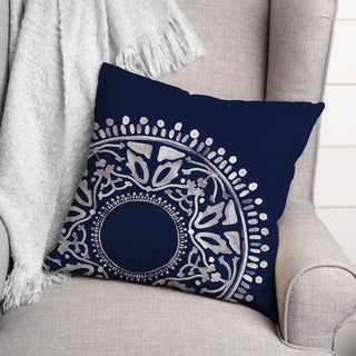 Navy Boho Circle 20x20 Indoor/Outdoor Pillow