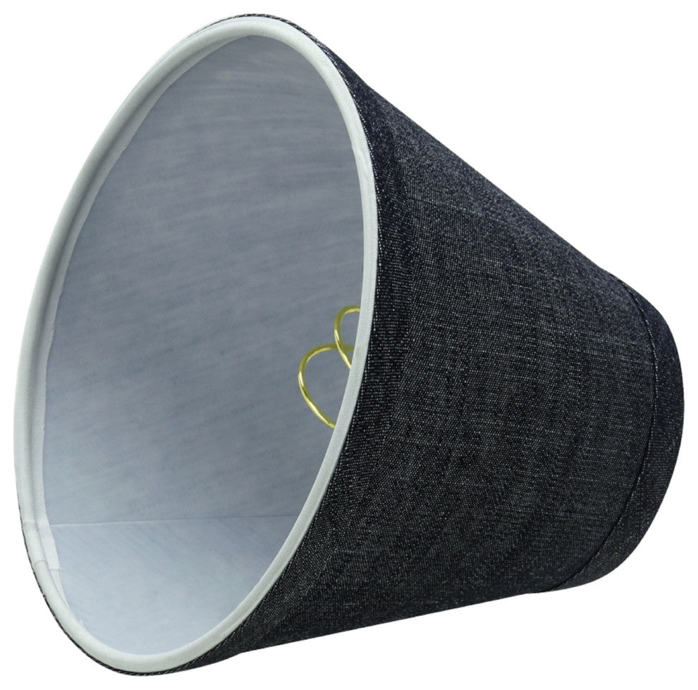 32120-6 Small Hardback Empire Chandelier Clip On Lamp Shade Gray-Blue 3"x6"x5"