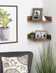 Levie Floating Corner Wood Wall Shelf Set, Natural