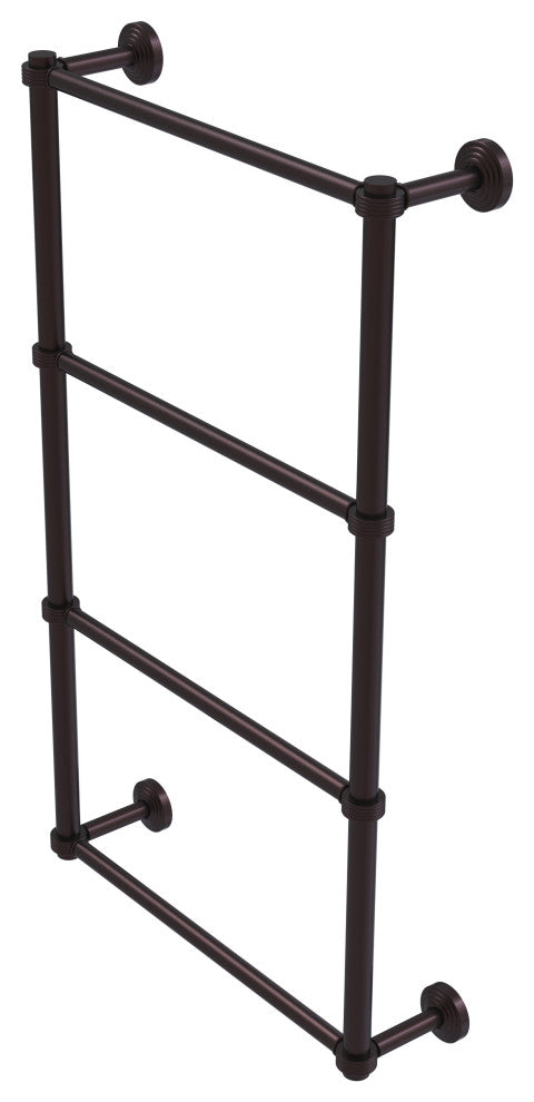 Waverly Place 4 Tier 30" Ladder Towel Bar with Groovy Detail, Antique Bronze