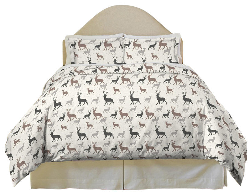 Pointehaven 170 GSM Duvet Set, Autumn Deer, Full /Queen