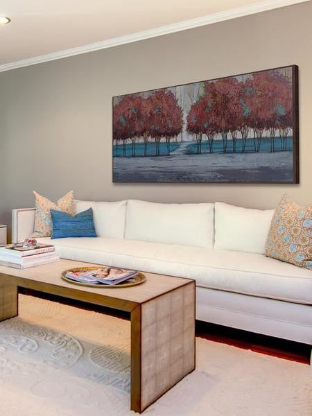 "Chestnut Branches II" Floater Framed Painting Print on Canvas, 24"x12"