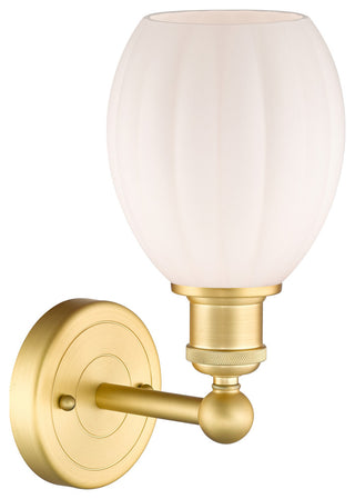 Edison Eaton 1-Light 6" Sconce, Satin Gold Finish, Matte White Shade
