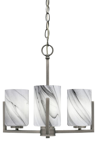 Atlas 3-Light Chandelier, Graphite/Onyx Swirl