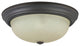 15" Dome Ceiling Fixture Distressed Brown Tea Stained Glass