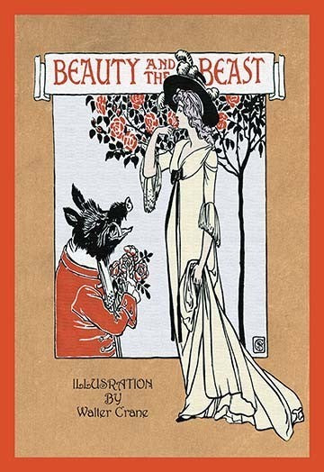 Beauty and the Beast (Book Cover)- Gallery Wrapped Canvas Art 28" x 42"