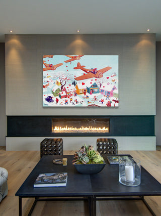 "Planes and Hearts" Painting Print on Canvas by Curtis