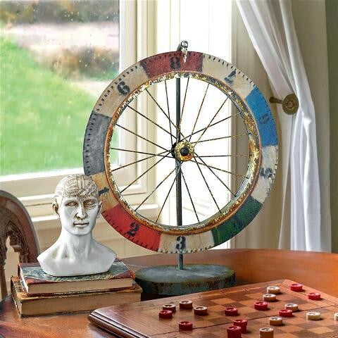 Carnival Game Wheel of Chance Sculpture, Americana Statue