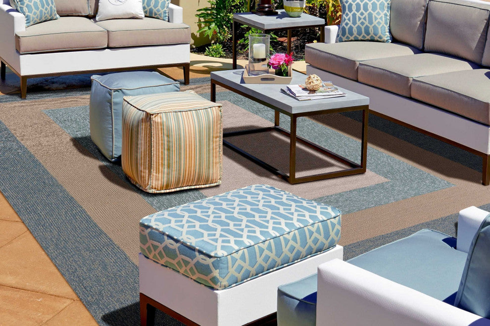 60 X 90 Ivory  Blue Polyester Rug