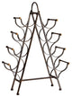 Luxe Rustic Old World Tabletop 8 Bottle Wine Rack, Iron Pyramid Portable Handle