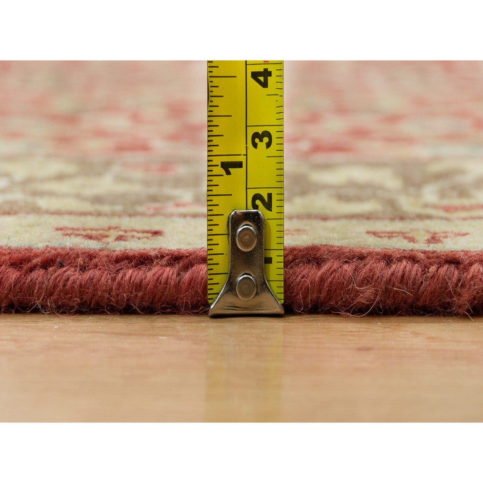 Cherry Red All Wool Haji Jalili Design Hand Knotted XL Runner Rug, 2'7"x22'
