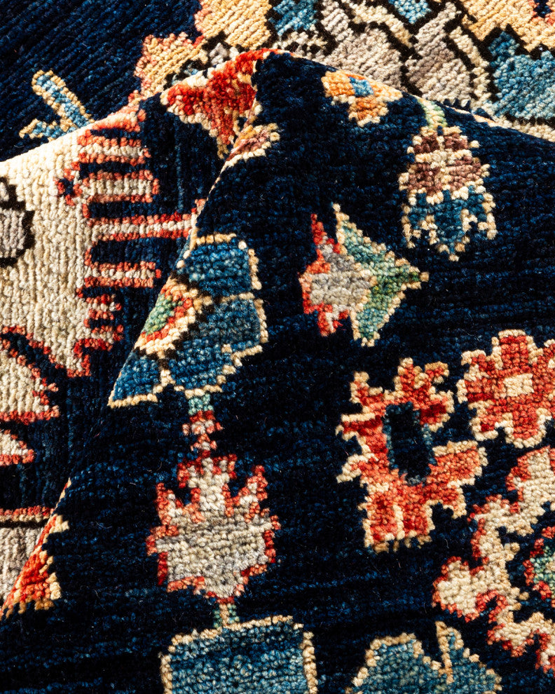 Serapi, One-of-a-Kind Hand-Knotted Runner Rug  - Blue, 6'5"x9'2"