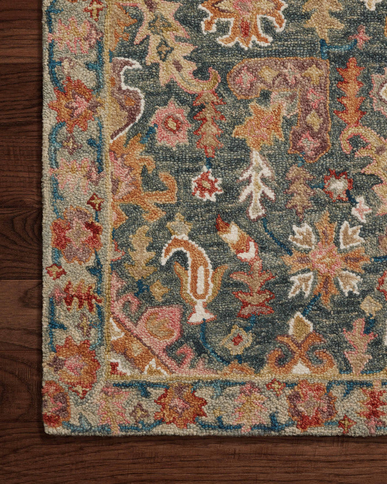 Loloi Victoria Navy / Multi 18" x 18" Sample Rug