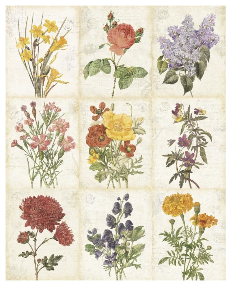 "Flowers of the Month 9 Patch" Digital Paper Print by Katie Pertiet, 30"x37"