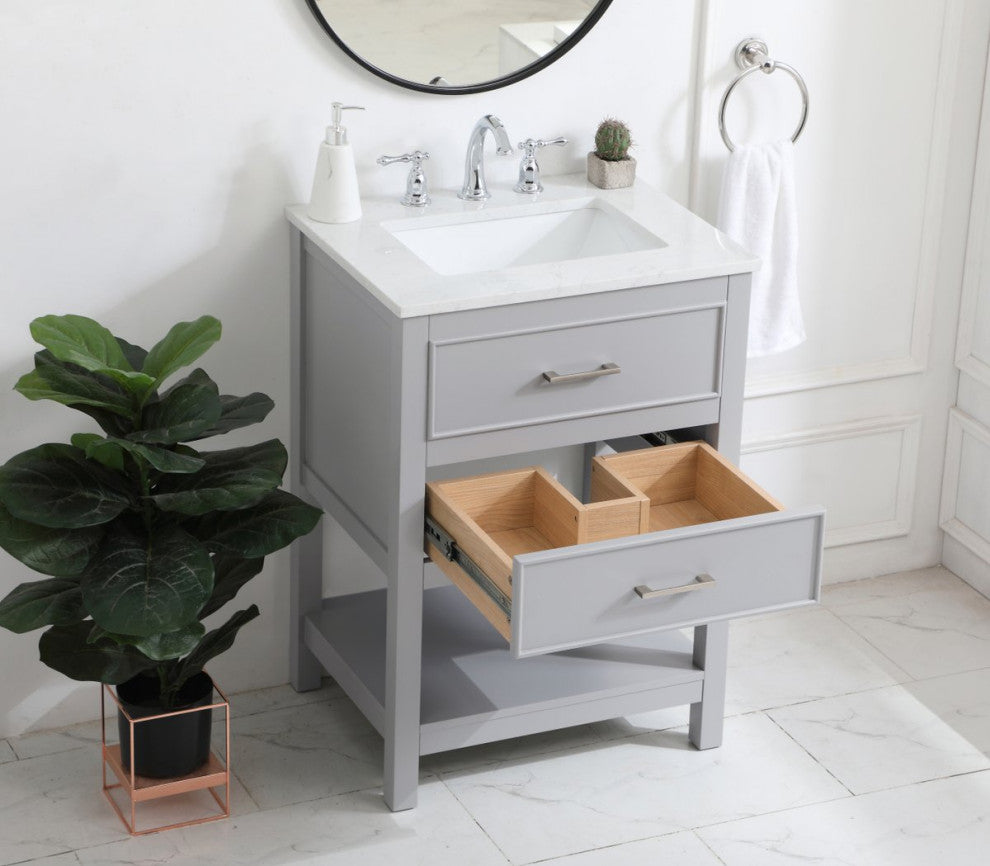 Home Living 24" Single Bathroom Vanity, Gray