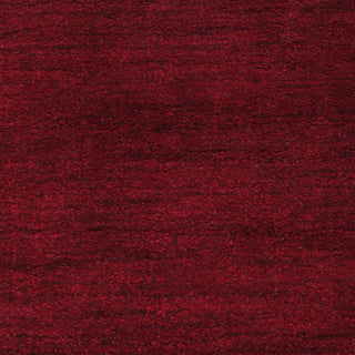 Hand Knotted Loom Silk Area Rug Solid Dark Red
