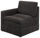 Luna 33 Inch Modular 1 Arm Corner Chair, Triple Plush Cushion Seat Dark Gray