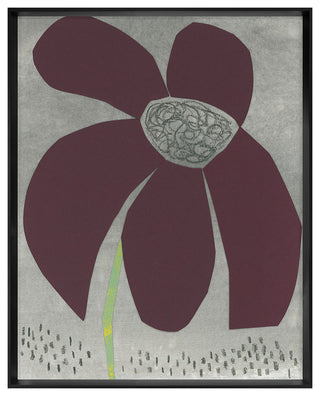 Flower Collage 10 Fine Art Print, Black, 46"x36"