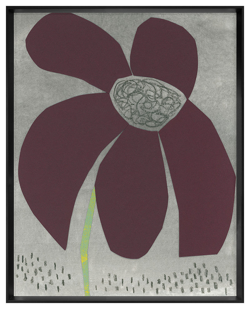 Flower Collage 10 Fine Art Print, Black, 46"x36"