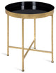 Celia Round Metal Side Table, Gold Black