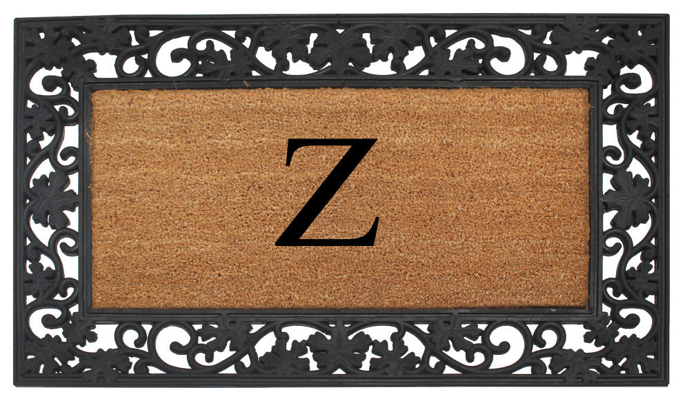 A1HC Rubber and Coir Dirt Trapper Heavy Weight Large Monogrammed Doormat 23"x38"