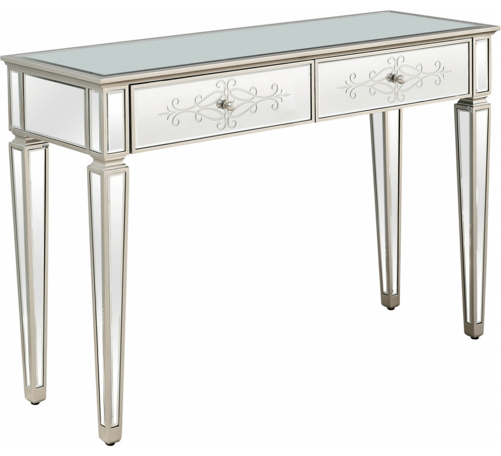 Antiqued Etch Console Table