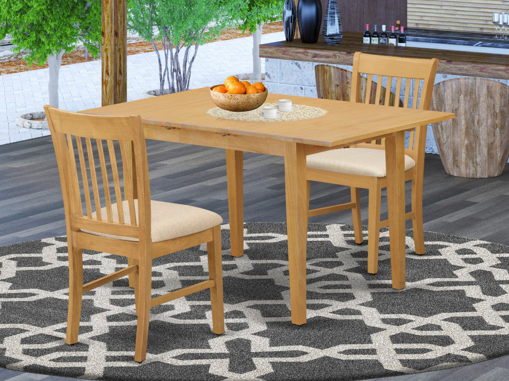 3 Pc Kitchen Nook Dining Set - Small Kitchen Table And 2 Kitchen Dining Chairs