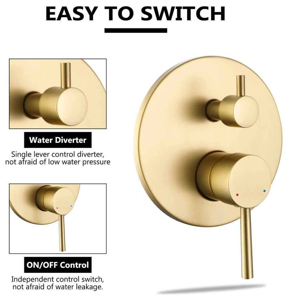 RBROHANT Tub Shower Faucet Set Complete Rain Shower System with Tub Spout