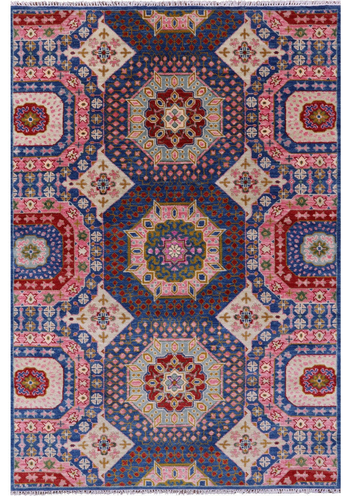 6' 0" X 9' 2" Mamluk Handmade Wool Rug - Q15461