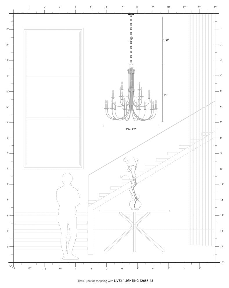 Estate 21-Light Antique Gold Leaf Extra Large Chandelier