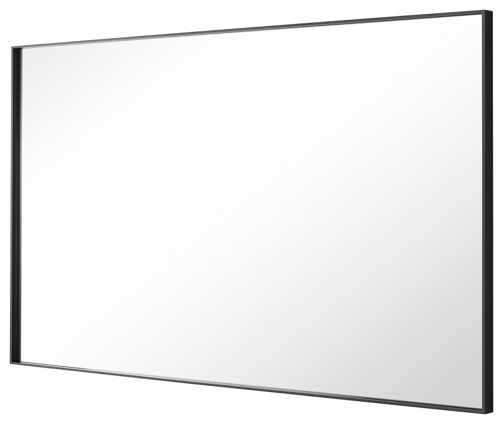 Rectangle Framed Bathroom Vanity Mirror Accent Wall Mirror, Black, 30"x48