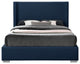 Royce Linen Upholstered Bed, Navy, King