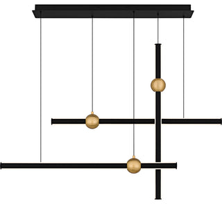 Quoizel PCHVK144 Harvick 44"W LED Abstract Linear Pendant - Matte Black