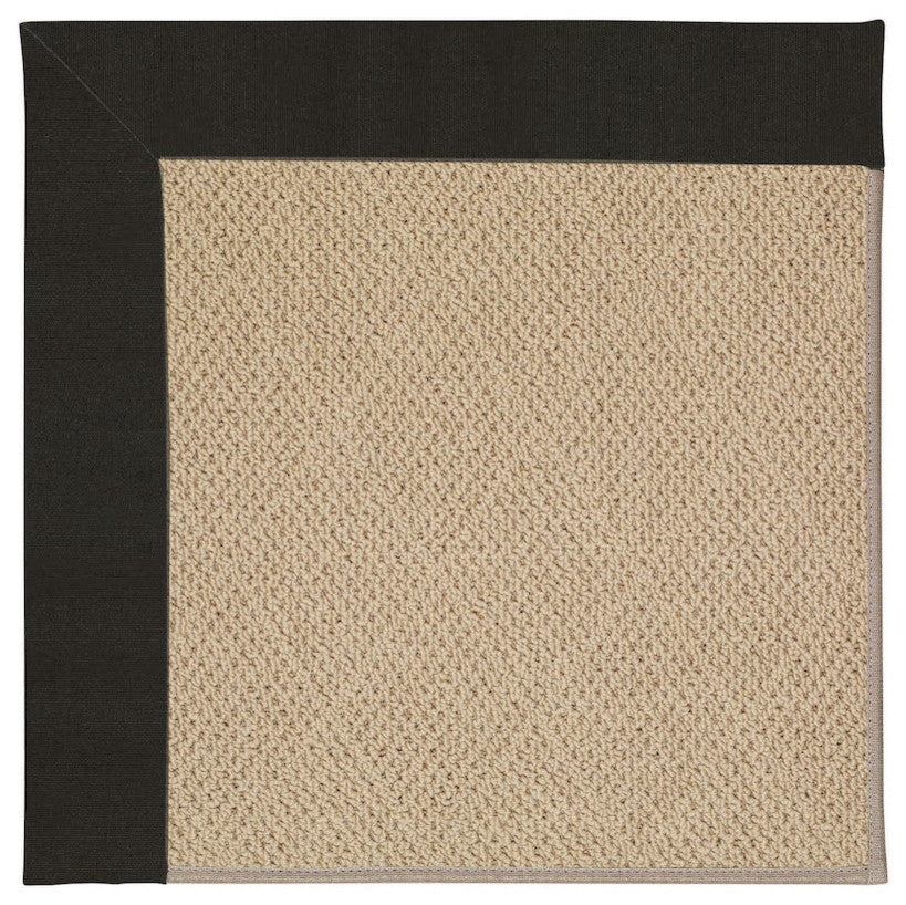 Zoe-Cane Wicker Machine Tufted Rectangle Rug, Ebony, 2''x3''