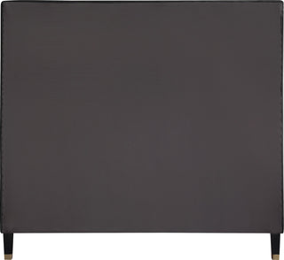 Harlie Velvet Upholstered Bed, Black, Full