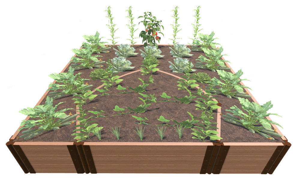 Classic Sienna Walk-In Cathedral 8'x8'x16.5" Raised Garden Bed, 2" Profile