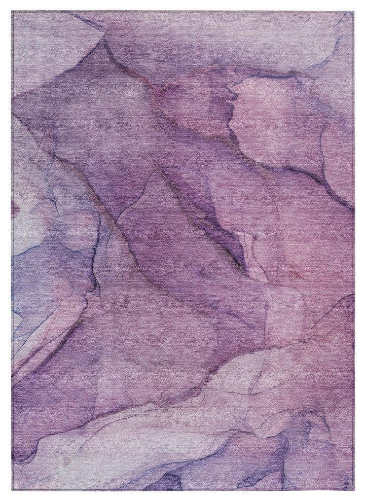 Machine Washable Indoor/Outdoor Chantille ACN607 Purple 2'6" x 3'10" Rug