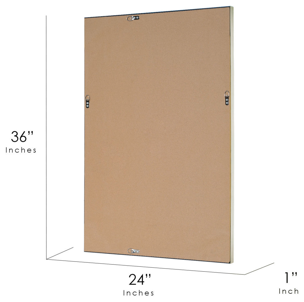 Brushed Nickel Pave Textured Frame Beveled Edge Accent Mirror - 24 x 36