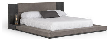 Nova Domus Jagger Modern Gray Bed, Gray Wash/Charcoal, Eastern King