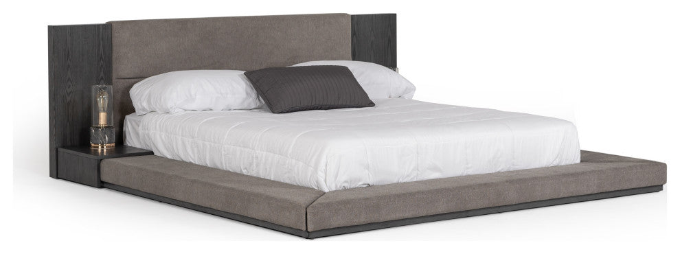 Nova Domus Jagger Modern Gray Bed, Gray Wash/Charcoal, Eastern King