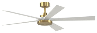 TorchAire 64" Indoor/Outdoor Fan With LED Light Kit Satin Brass/White Blades
