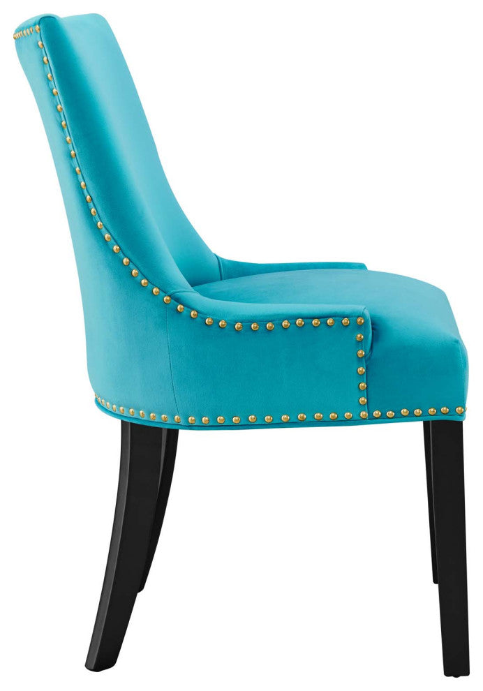 Marquis Performance Velvet Dining Chairs, Set of 2, Blue