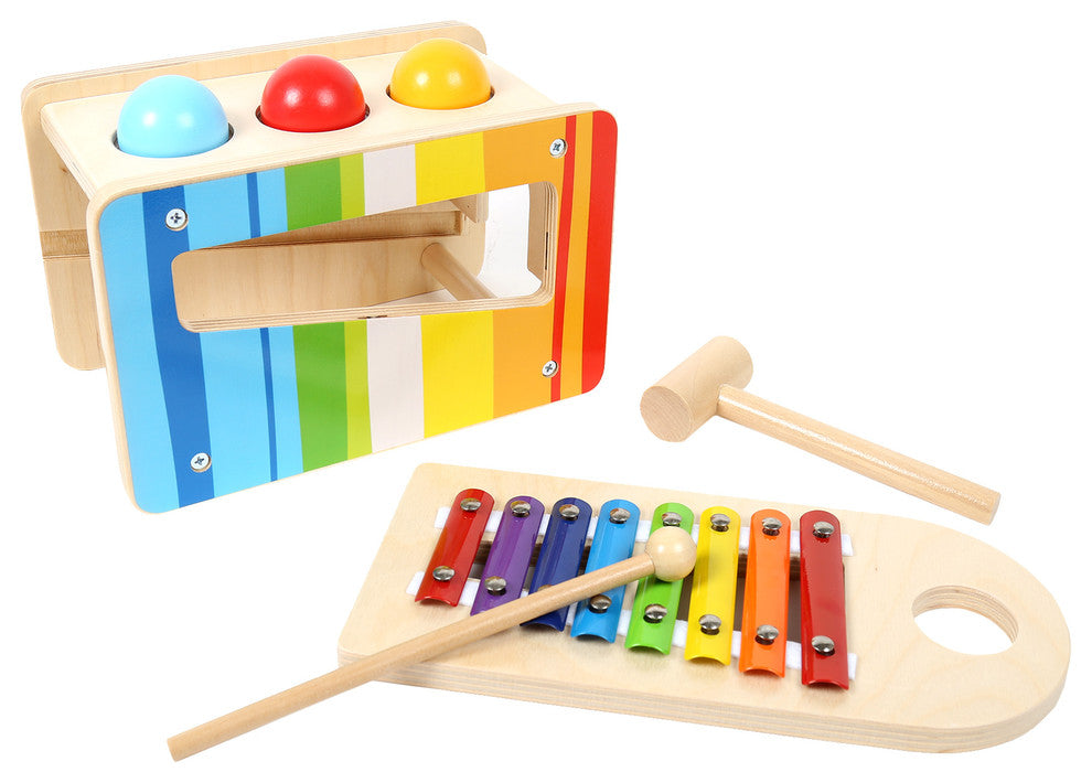 Fun & Educational Wooden Pound and Tap Bench, Multicolor