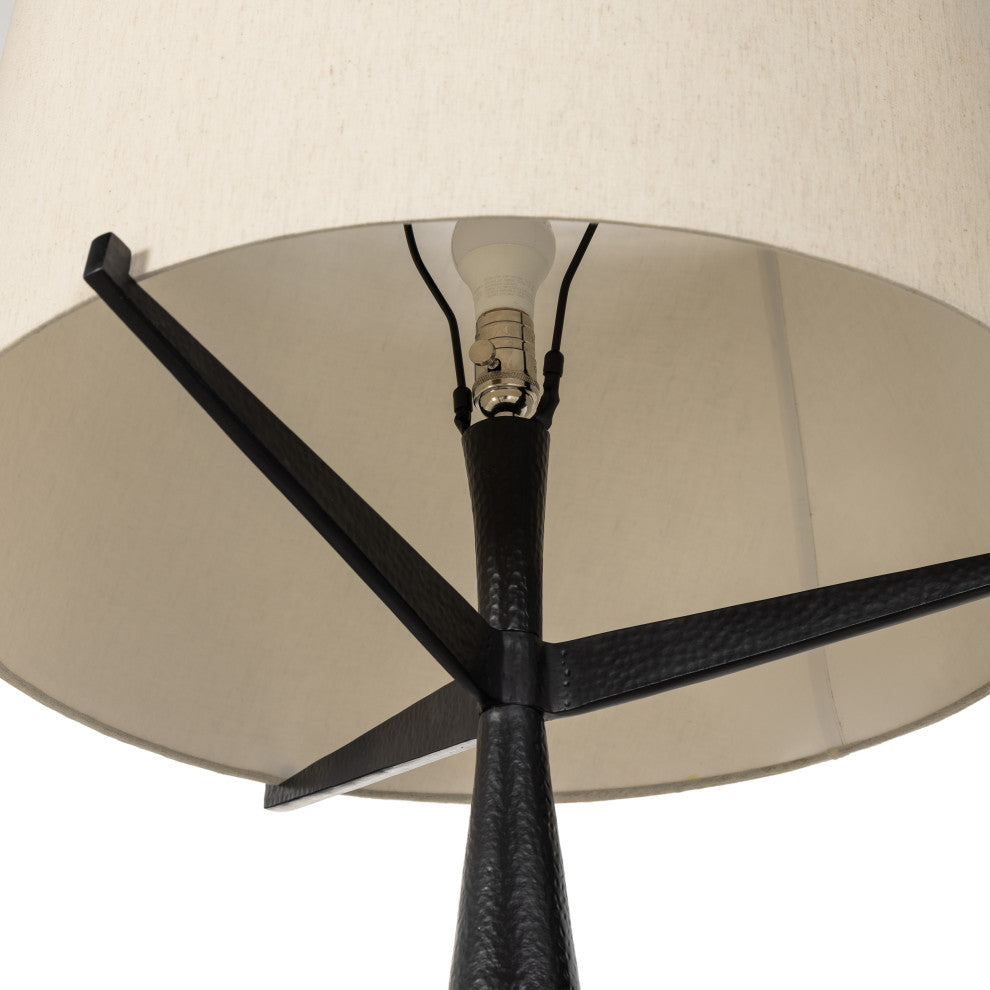 Ziggy Floor Lamp-Hammered Black Aluminum