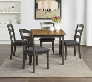 West Lake 47' 5-Piece Dining Table Set, Antique Natural Top/Gray Base