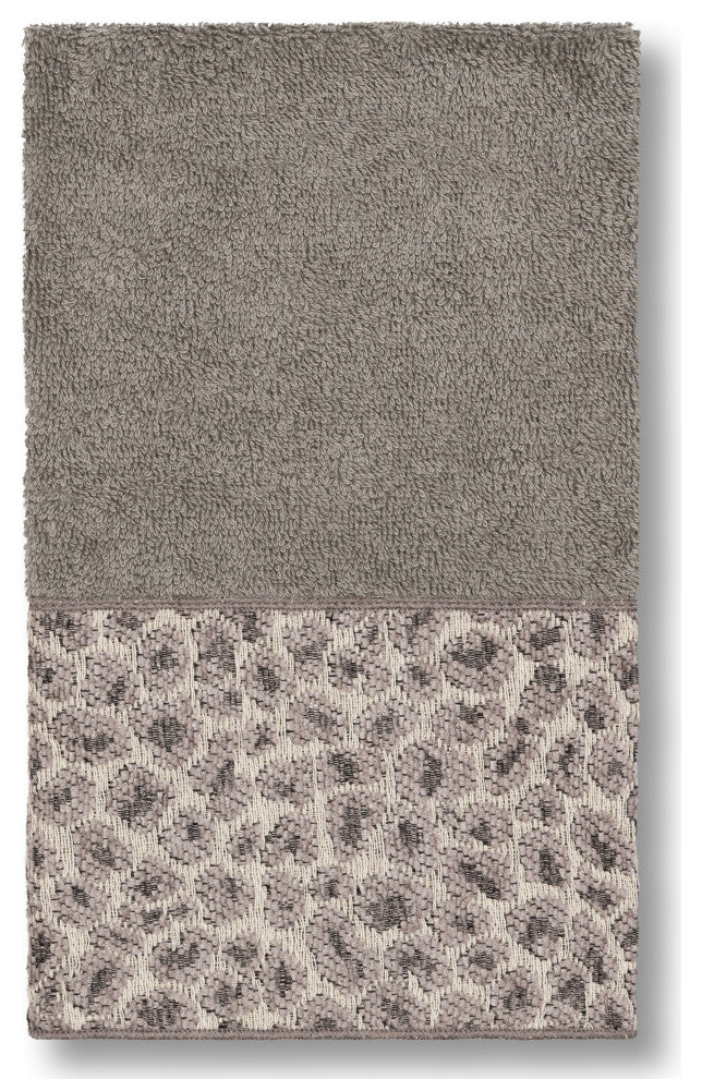 Linum Home Turkish Cotton Spots 3-Piece Embellished Towel Set, Dark Gray